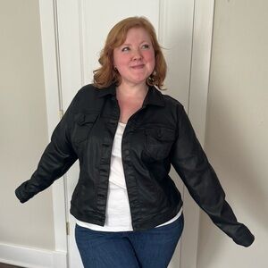 Maurices Black Coated Denim Jacket